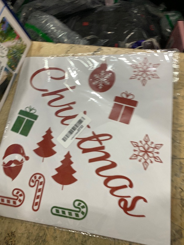 Photo 1 of 2 Sheets Christmas Wall Decals Christmas Light Bulb Wall Stickers Xmas Ball Foil Swirls Hanging Ceiling Decoration for Indoor Xmas Party Decoration Accessories