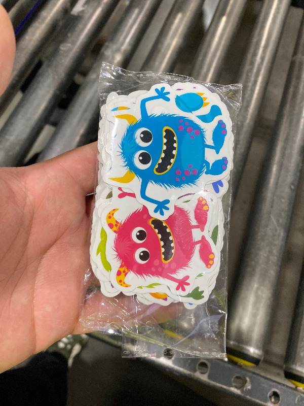 Photo 1 of 100 Pack Monster Stickers, Monster Party Favors, Birthday Decorations