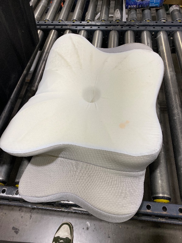 Photo 1 of DONAMA Cervical Pillow for Neck and Shoulder,Contour Memory Foam Pillow,Ergonomic Neck Support Pillow for Side Back Stomach Sleepers with Pillowcase