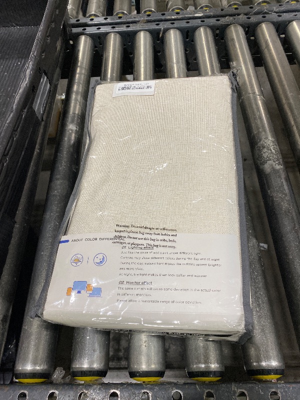 Photo 1 of 100% Blackout Shield Linen Blackout Curtains for Bedroom 108 Inches Long, Back Tab/Rod Pocket Living Room Drapes, Thermal Insulated Blackout Curtains 2 Panels Set, 50" W x 108" L,Cream