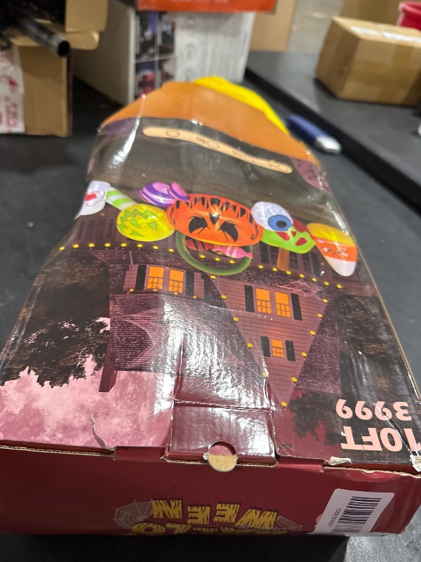 Photo 1 of 10 FT Halloween Inflatable Blow up Outdoor Decorations Pumpkin Ghost Combo, Halloween Decorations Outdoor Inflatable Bow Up Pumpkin Decoration Outdoor with LED Inflatable Halloween for Yard Garden