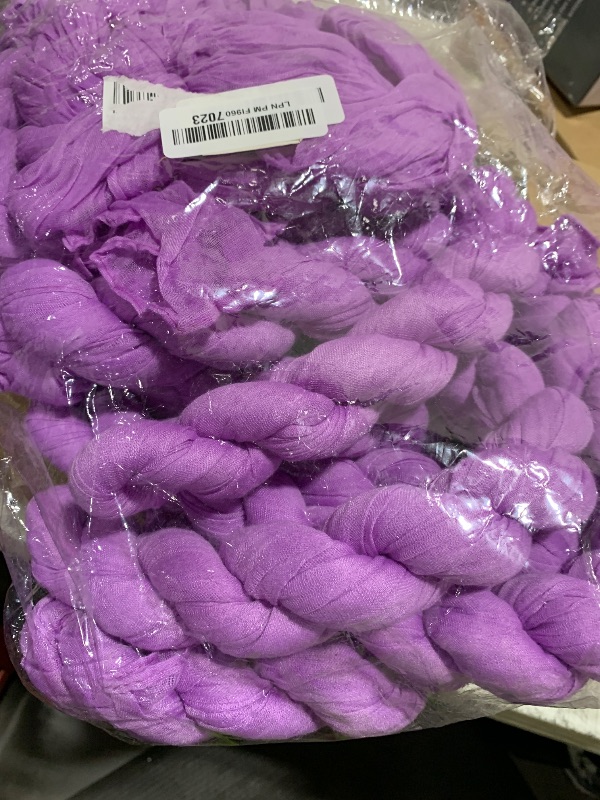 Photo 1 of 10 Pack 10 Ft Cheesecloth Table Runner Purple Gauze Long Table Runners Boho Gauze Cheese Cloth Table Runner Rustic Sheer Runner for Wedding Party Table Decor ( 35 x 120 Inch )