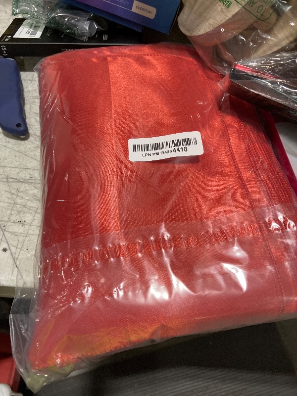 Photo 1 of 12 Pack Satin Table Runner 12 x 108 Inch Long Satin Table Runners for Wedding Banquet Graduations Birthday Party Decoration (Red)