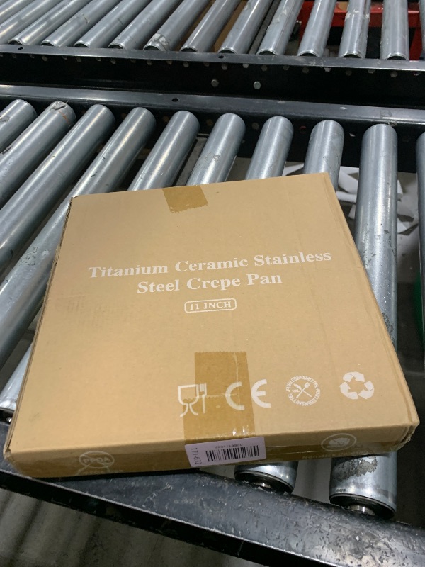 Photo 1 of 11 Inch Stainless Steel Crepe Pan - Titanium Ceramic Nonstick Crepe Pan, Stainless Steel Pancake Pan, Non Stick Flat Skillet Tawa Dosa Tortilla Griddle Pan, Induction Compatible, PFOA&PFAS Free