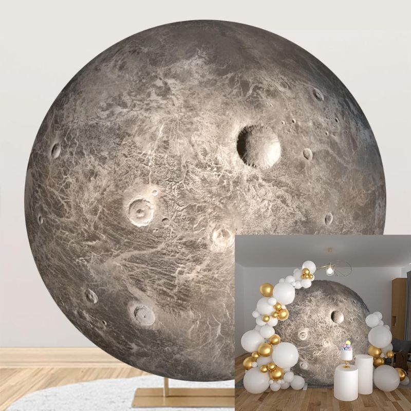 Photo 1 of
DORCEV Diameter 6ft Universe Planet Moon Surface Round Backdrop Cover Solar System Outer Space Circle Photography Background for Kids Birthday Party Decor..