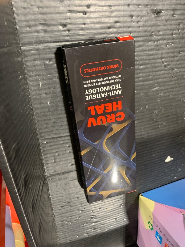 Photo 1 of (New) Work Orthotic Insoles - Anti Fatigue Medium Arch Support Shoe Insert Men Women - Plantar Fasciitis Flat Feet - Relieve Foot Pain - Work Boot Insoles Standing All Day (M, Blue Lines)