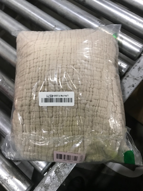 Photo 1 of 100% Cotton Blanket Large 50"x 70", 6 Layers Muslin Blankets, Cooling and Soft Throw Blanket for Bed and Couch, Breathable Quilt Bedspread, Gauze Bedding for Adults, Oatmeal, Beige Linen