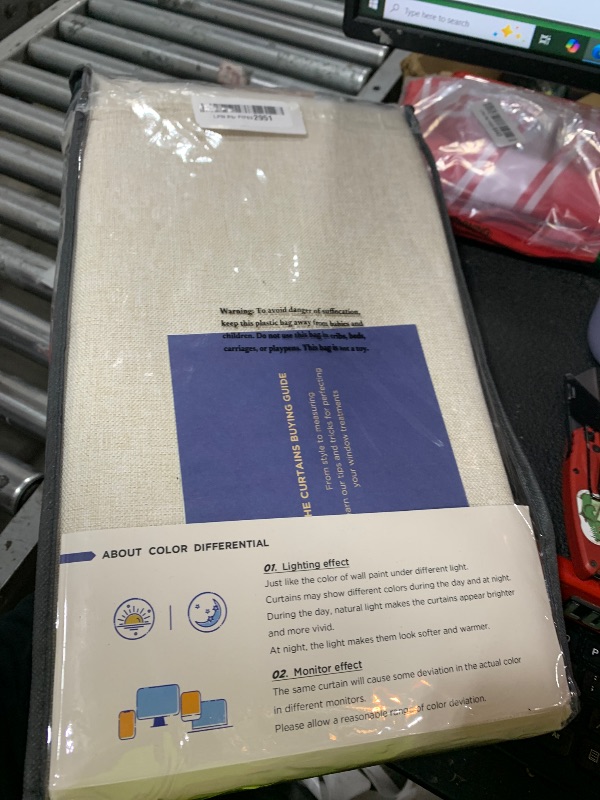 Photo 1 of 100% Blackout Shield Linen Blackout Curtains for Bedroom 96 Inches Long, Back Tab/Rod Pocket Living Room Drapes, Thermal Insulated Blackout Curtains 2 Panels Set, 50" W x 96" L,Cream