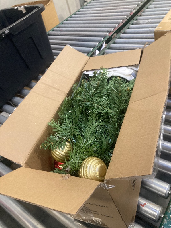 Photo 1 of 2 Pack Prelit Outdoor Christmas Tree 30 Inch, Remote Control Battery Operated with 100 Warm White Multi-Color Changing LED Lights, Small Pre-Decorated Green Xmas Tree for Pathway, Porch