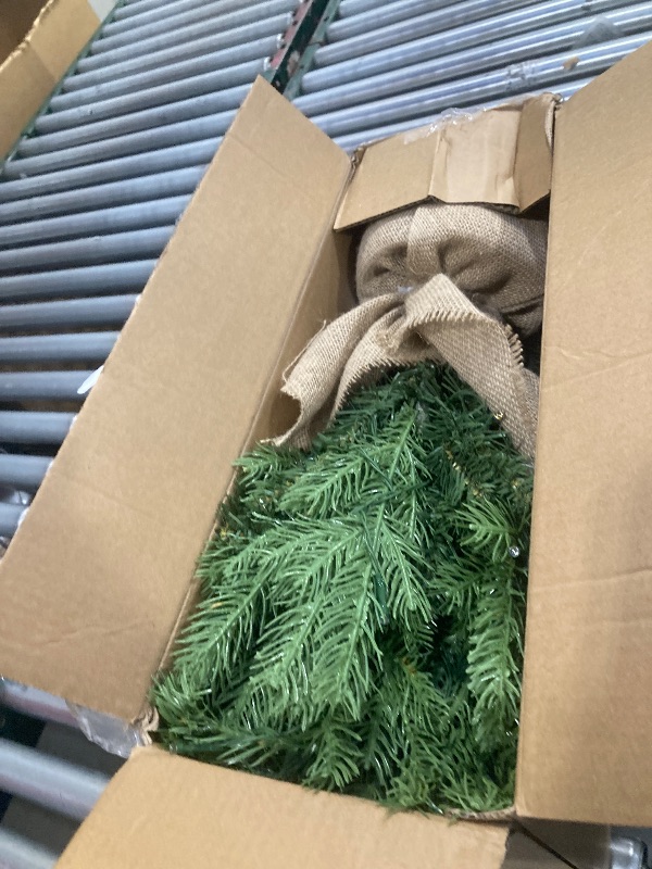 Photo 1 of 3ft Pre- Artificial Small Mini Christmas Tree with Warm White Multi-Color LED Lights, Remote Control and Timer, Perfect for Xmas Tabletop Decorations, Home, Kitchen, Dining Table top Green