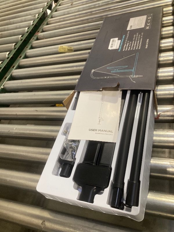 Photo 1 of LED Desk Lamp for Home Office, Eye-Caring Desk Light with Clamp, 15W Double Head Architect Task Lamp Stepless Dimming, Flexible Gooseneck Bright Table Lamp for Study Reading Workbench Drafting