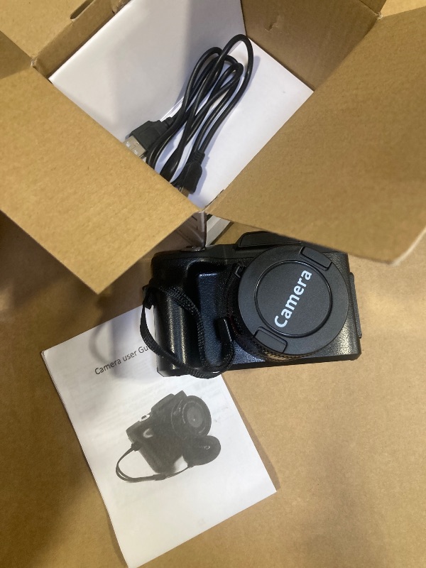 Photo 1 of 1080P Digital Camera for Photography and Video, 16MP 16X Digital Zoom 2.4 inch 180° Flip Screen Vlogging Camera, Compact Travel Camera Support up to 128G Memory Card for Beginners