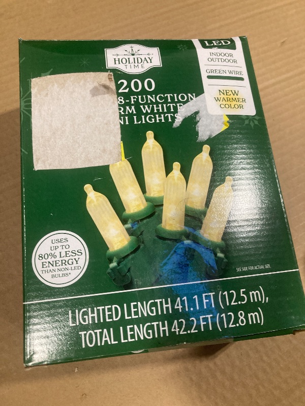 Photo 1 of 100 Indoor/Outdoor 100-Count LED Mini Christmas String Lights, Warm White