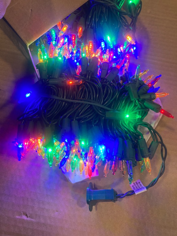 Photo 1 of 300 Count Multicolor Christmas Lights, 33 Feet Green Wire UL Certified Incandescent-Like LED Mini String Lights