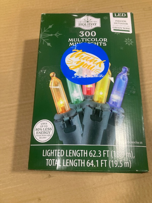 Photo 1 of 300 Count Multicolor Christmas Lights, 33 Feet Green Wire UL Certified Incandescent-Like LED Mini String Lights