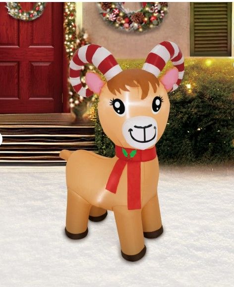 Photo 1 of 4 ft Bighorn Sheep Christmas Airblown Yard Inflatable, Multicolor, by Holiday Time