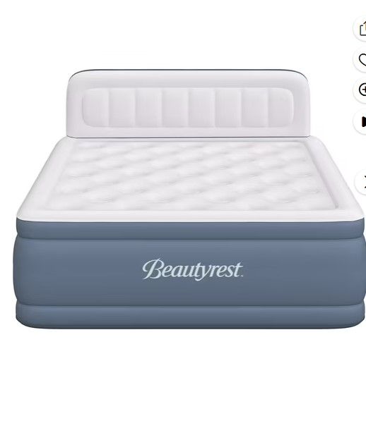 Photo 1 of Beautyrest Headboard Luxarest 24" Queen Size Raised Air Mattress with Built-in Pump