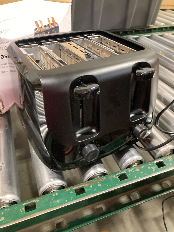 Photo 1 of 4-Slot Toaster, Black with 6 Browning Levels, Bagel & Defrost Functions, Removable Crumb Tray for Countertop, Kitchen, Dorm & Office