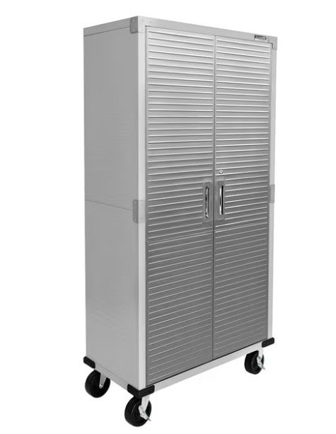 Photo 1 of incomplete set****Seville Classics UltraHD Storage Cabinet, 36" W x 18" D x 72" H, 20143, Graphite