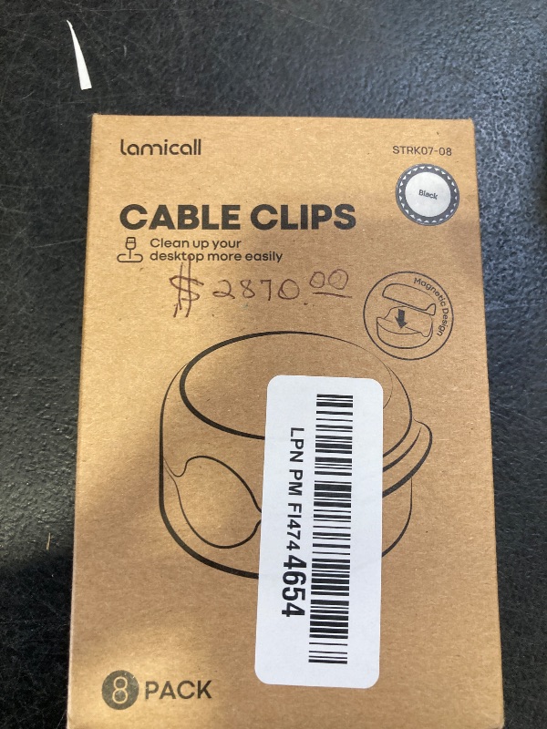 Photo 1 of 8Pack Magnetic Cord Organizer Cable Clips - Lamicall [Crystal-Clear] Desk Cable Managment for Phone Charging Cord, Adhesive Wire Holder for Home Office Desk Nightstand, Christmas Organizer Accessories