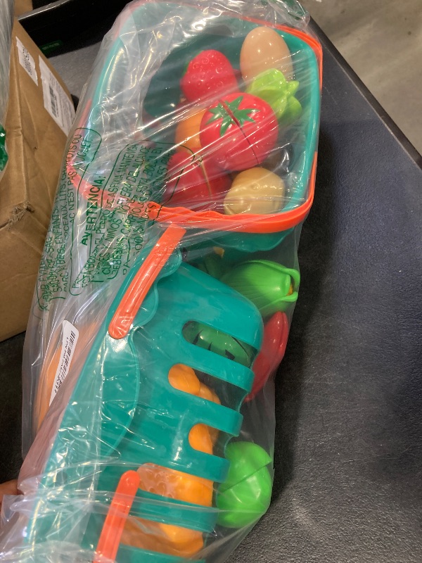 Photo 1 of 100 Pcs Play Food Set for Kids Kitchen, Pretend Food Toy for Toddlers Age 1-3, Plastics Cutting Fake Food/ Fruit/ Vegetable Accessories with 2 Baskets, Birthday Gifts for 2 3 4 5 Years Old Boys Girls