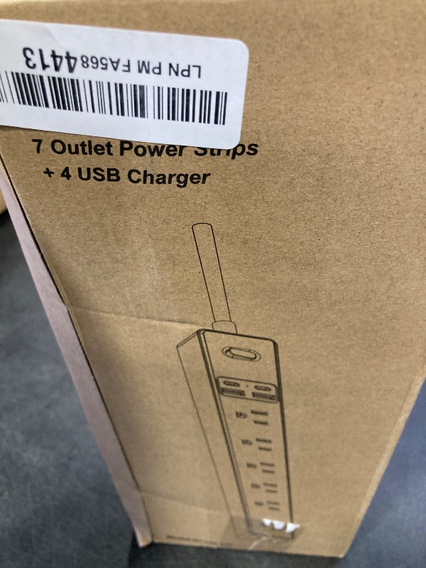 Photo 1 of 2 Pack Power Strip Surge Protector - 7 Outlets 4 USB Ports (2 USB C), Maxpw 10 Ft Ultra Thin Flat Plug Extension Cord, 1875W/15A, 1700 Joules, Wall Mount for Home Office Dorm, Black