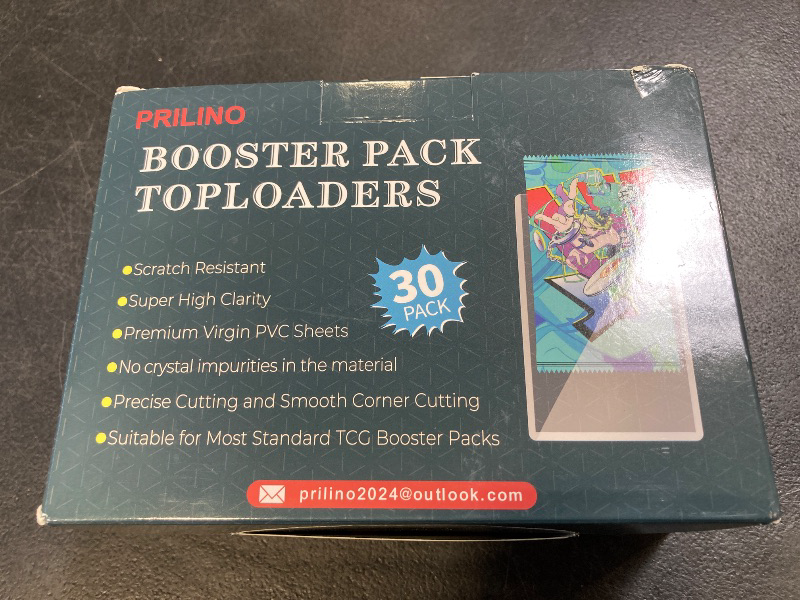 Photo 1 of 30-Pack Booster Pack Topload Holders - Cards Booster Packs Toploders, UV Protection Protect, Premium Top Loaders Secure Protection Collectible Cards, Card Protectors Hard Plastic and Clear Display