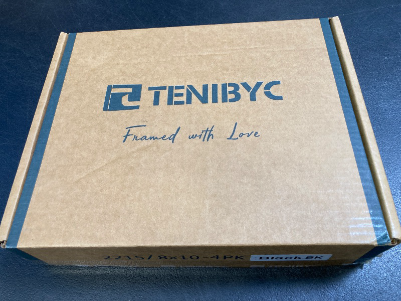 Photo 1 of 8x10 Picture Frame Set - 4 Pack, Black Solid Wood Photo Frames - Tempered Glass - Displays Photos 5x7 with Mat or 8 x 10 without - Room, Office, Gallery, Studio, and Hallway Décor - Wall Hanging