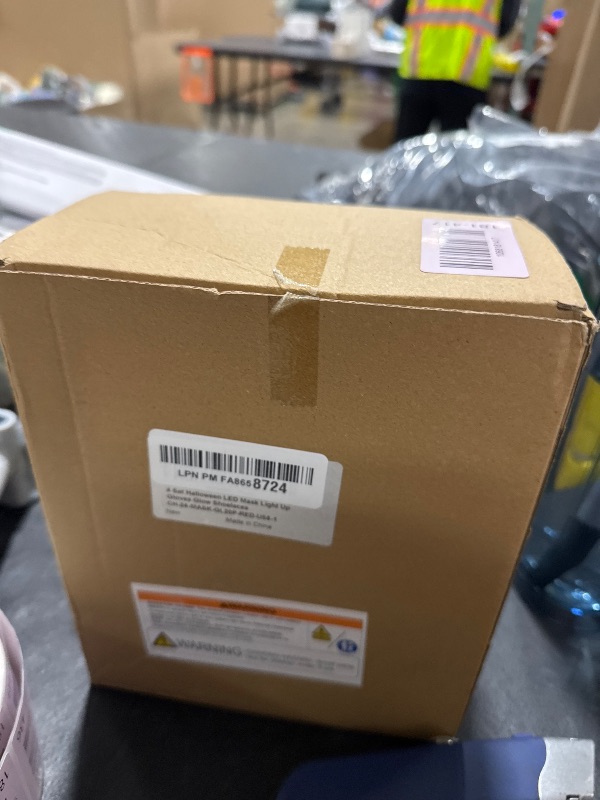 Photo 1 of 4 Set Halloween LED Mask Light Up Gloves Glow Shoelaces 20 Glow Sticks 20 Connector Scary Halloween Costume Party Adult Kid (Red)