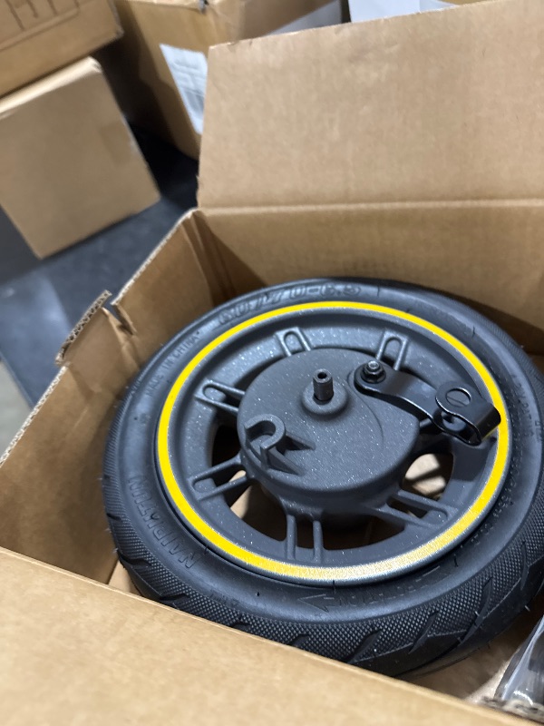 Photo 1 of 10 Inch 60/70-6.5 Solid Tire Replacement, Scooter Front Wheel for 9 G30 Electric Scooter, Explosion Proof Wheel Hub Tyre Set with Drum Brake