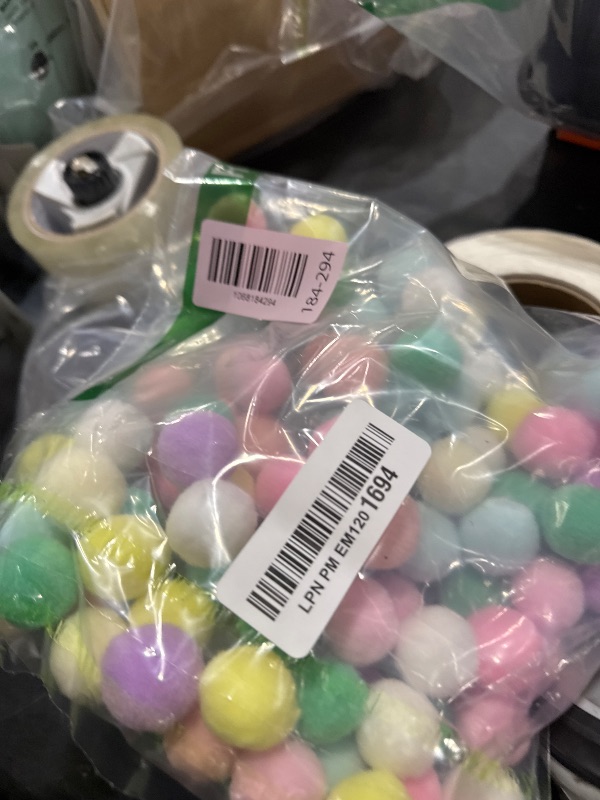 Photo 1 of 100pcs 1 inch Mix Colorful Craft Pom Poms Balls for Hobby Supplies and DIY Creative Crafts, Party Decorations