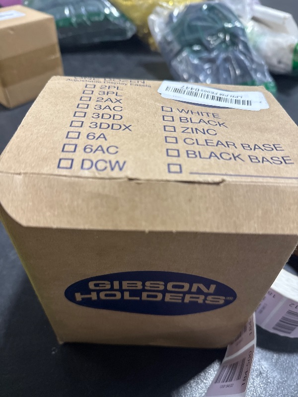 Photo 1 of 12-Pack - Gibson Holders 2PL Medium Display Stand - Clear Base/White Wire