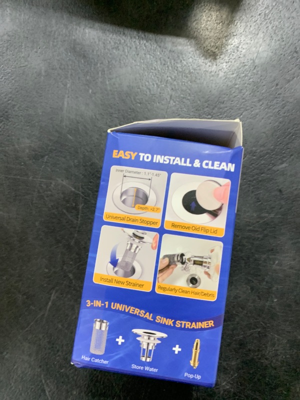 Photo 1 of 2PCS Bathroom Sink Stopper Strainer, Pop-Up Bathroom Sink Drain Strainer with Removable Stainless Steel Hair Catcher Basket, Universal Fit for US Bathroom Sinks, Bathtubs, Showers & Floor Drains