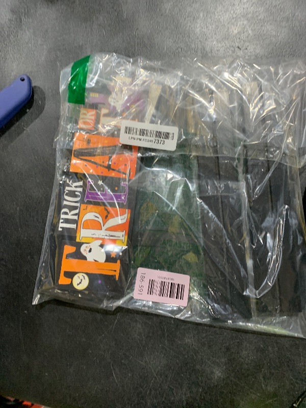 Photo 1 of 3 Pieces Halloween Table Decorations - Pumpkin Centerpiece, Boo Spooky Wood Sign, Trick or Treat Witch Hat Decor for Party, Living Room, Kitchen, Office, Bar