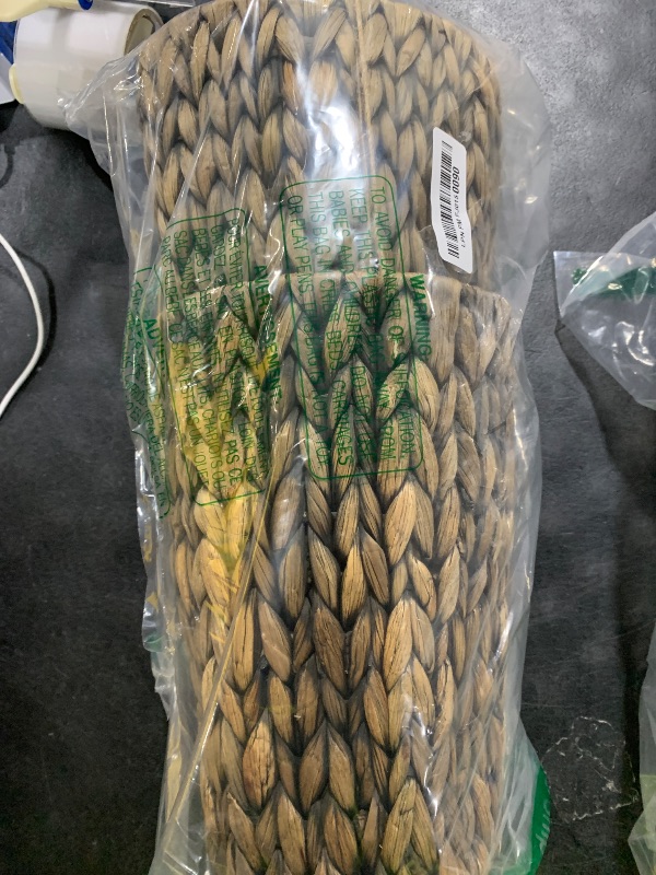 Photo 1 of 84ECO 2-Pack Black Wicker Trash Cans