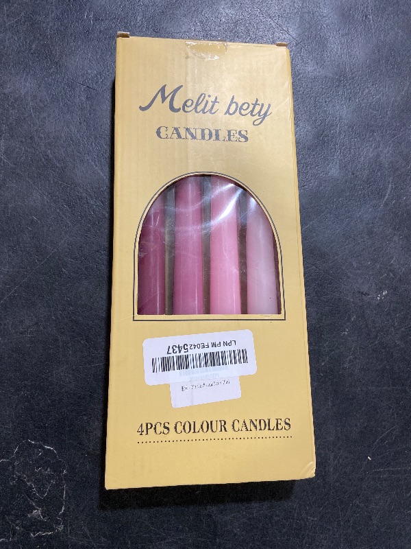 Photo 1 of 10in Gradient Taper Candles Set of 4 Pack Tapered Candle, Tall Candlesticks,for Dinner Party Wedding, Home Decor,Kitchen Decors,Christmas,Halloween (Pink Gradient, 10 inch)