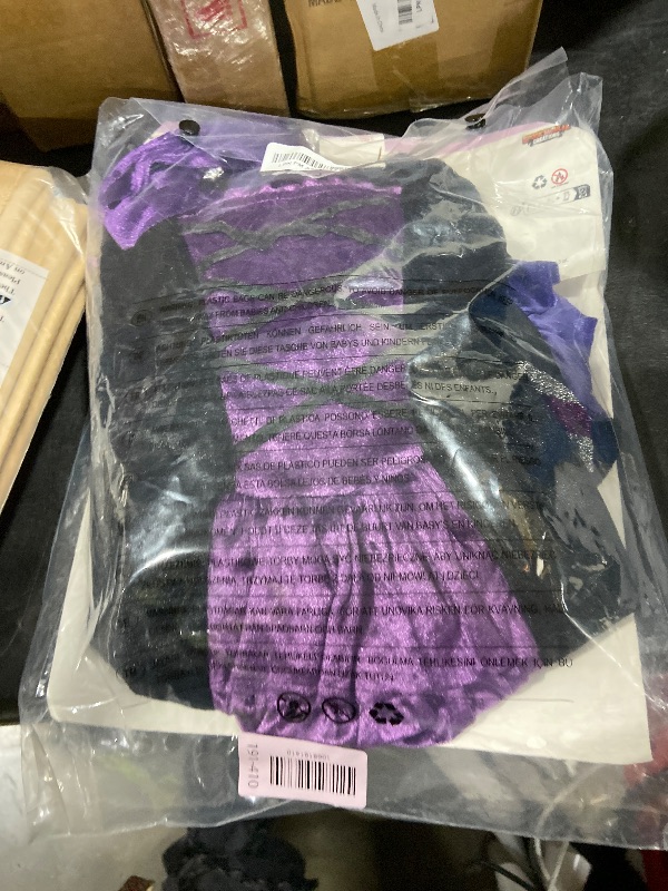 Photo 1 of *INCOMPLETE** Spooktacular Creations Halloween Fairytale Witch Dress for Kids, Girls Cute Witch Costume Deluxe Set with Broom for Toddler Halloween Role Play Parties, Purple (T 3-4)