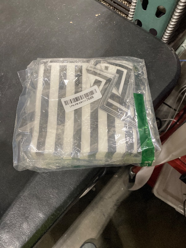 Photo 1 of 100 Pcs Black and White Striped Napkins, Black and White Party Supplies Black and White Paper Napkin Lunch Napkin for Halloween Party Birthday Baby Shower Wedding