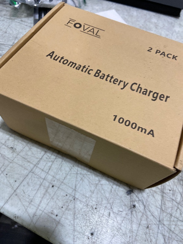 Photo 1 of [2-Pack] FOVAL Fully Automatic Trickle Charger, 1000mA 12V Smart car Battery Charger, Battery Maintainer, Float Charger for Motorcycle Car Lawn Mower Boat SLA ATV Wet Gel Cell Lead Acid Batteries