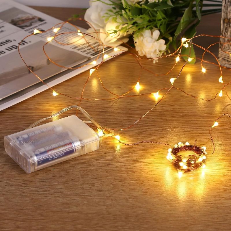 Photo 1 of  Led String Lights, Mini Battery Powered Copper Wire Starry Fairy Lights, Battery
