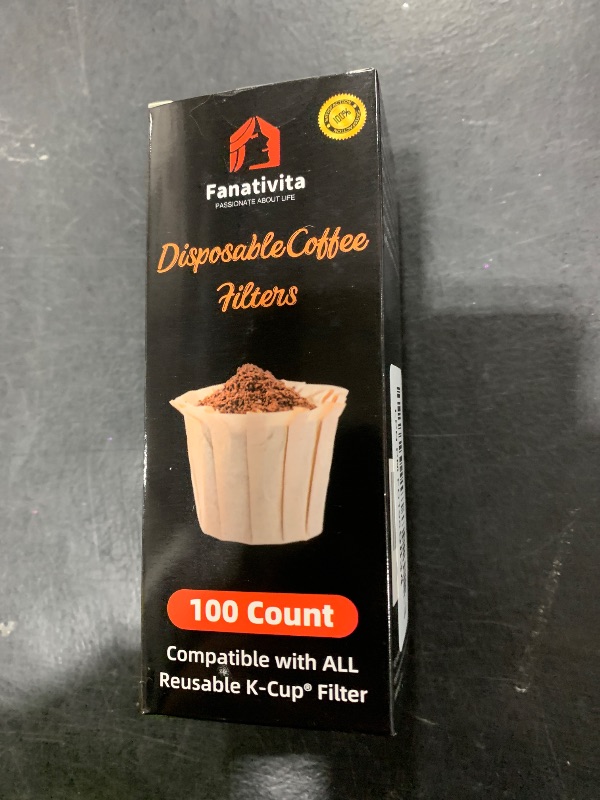 Photo 1 of 100 Count Fanativita K Cup Coffee Filters Disposable for Keurig Single Cup, Compatible with All Reusable K Cups (Unbleached)