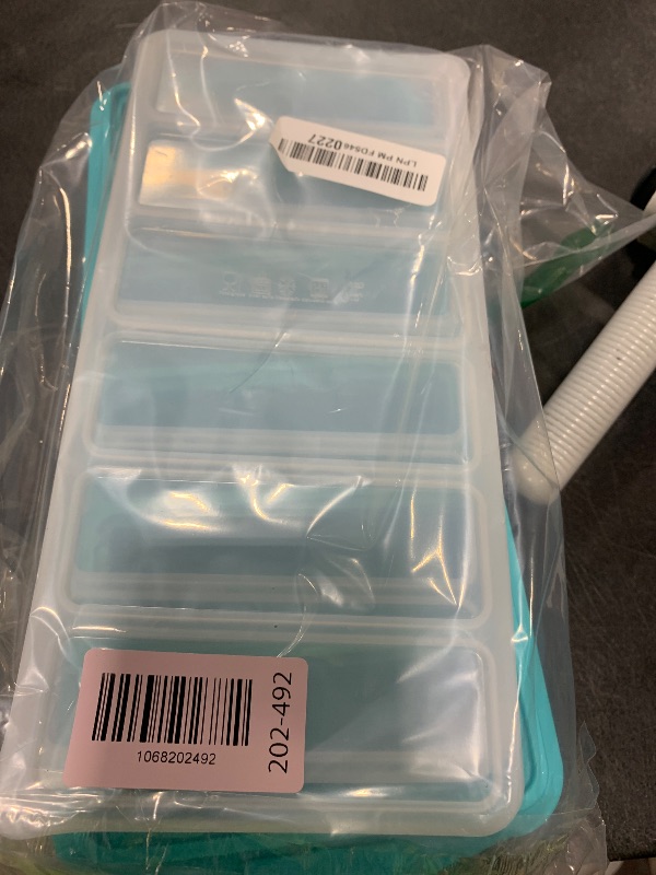 Photo 1 of 1/2 Cup Silicone Freezer Tray With Lid - Silicone Freezer Molds 2-Pack For meal prep & freezing of various sauces and other dishes, makes 12 perfect 1/2 cup portions cubes,oven and dishwasher safe