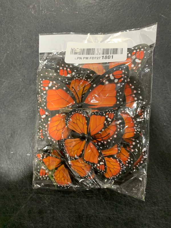 Photo 1 of 12 Pcs Monarch Butterfly Hair Clips, 3D Butterfly Barrettes Hair Costumes Accessories for Halloween Day of the Dead Decorations (12 pieces)