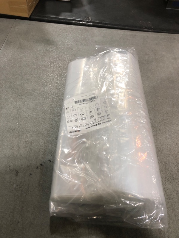 Photo 1 of 100 Count Large Zip Plastic Bags for Storage Bulk 14"×20", 3 Gallon | 2 mil Thick Reclosable Jumbo Bags for Household, Clothes, T-shirts Packing