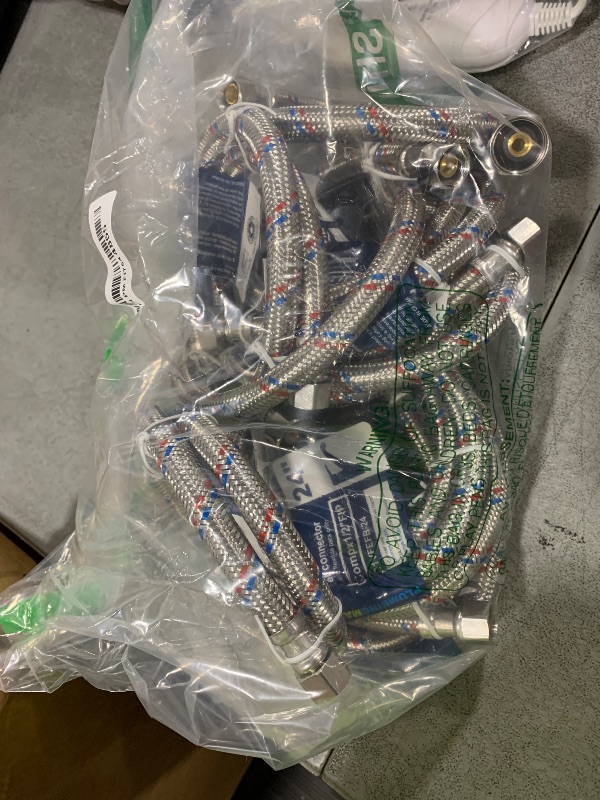 Photo 1 of [10-Pack] PLUMBINGMASTER Faucet Hose,Faucet Supply Lines (3/8" Comp x 1/2" FIP), Certified Safe Supply Lines for Bathroom Faucet (24 inch)