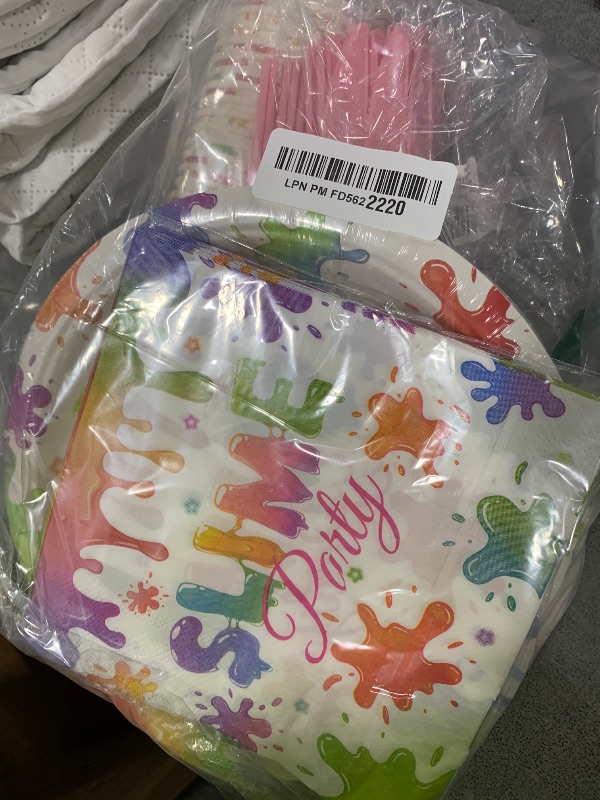 Photo 1 of 120 Pcs Slime Birthday Party Supplies, Kit for Colorful Slime Splatter Splash Theme Kids Birthday Party