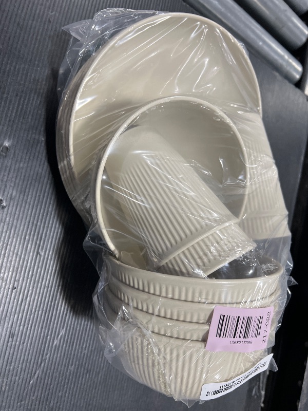 Photo 1 of 18pcs Wheat Straw Dinnerware Sets HXYPN Unbreakable Reusable Dinnerware Set Kitchen Cups Plates and Bowls Sets Dishwasher Microwave Safe Plates