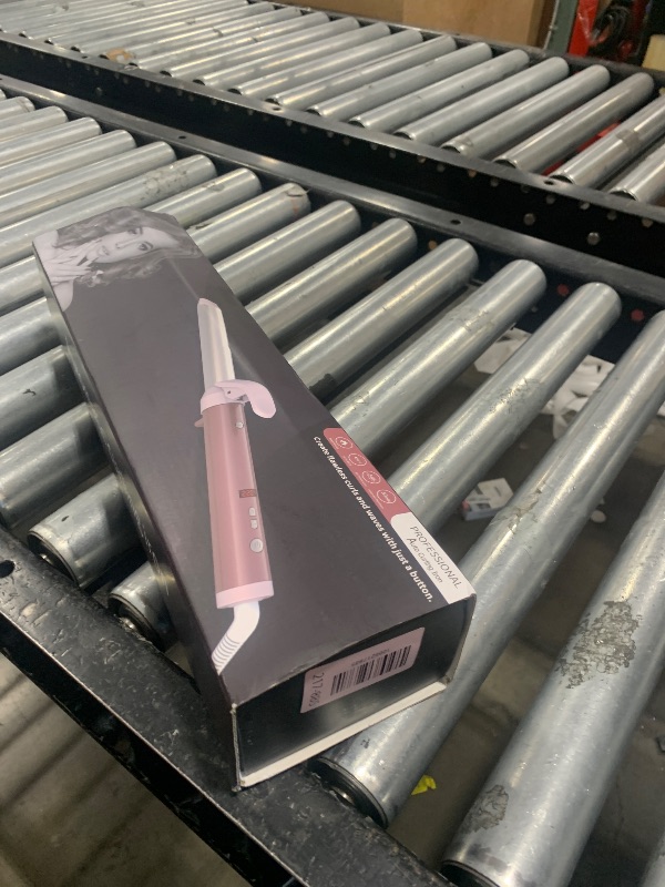 Photo 1 of 1 Inch Rotating Curling Iron, Curl Cycle, Automatic Curling Wand for Long Hair, Get Effortless Beach Waves with Self Spinning Barrel up to 450°F with Home Button, Dual Voltage