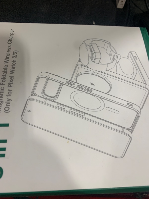 Photo 1 of 3 in 1 Magnetic Foldable Wireless Charger for Google Pixel Watch 3/2, 15W Fast Mag-Safe Charging Stand for Pixel 10 Pro XL/10 Pro Fold/10/9/8/7/6 Pro & Buds(Not Pixel Watch 4/1) with Adapter, Black