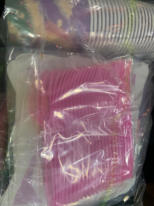 Photo 1 of 134Pcs Unicorn Party Supplies Cute Decorations for Birthday, Unique Theme Party Favors Including Banner,Thicker Plates, Cups, Napkins, Baloon and Tablecloth for 24 Guests